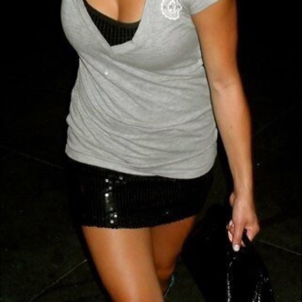 Black full sequin racerback mini dress